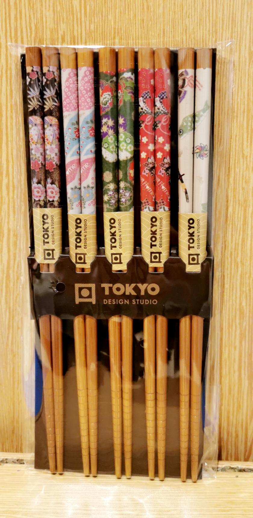 Set of 5 Pairs of Colored Chopsticks KZ-9 - Tokyo Design Studio