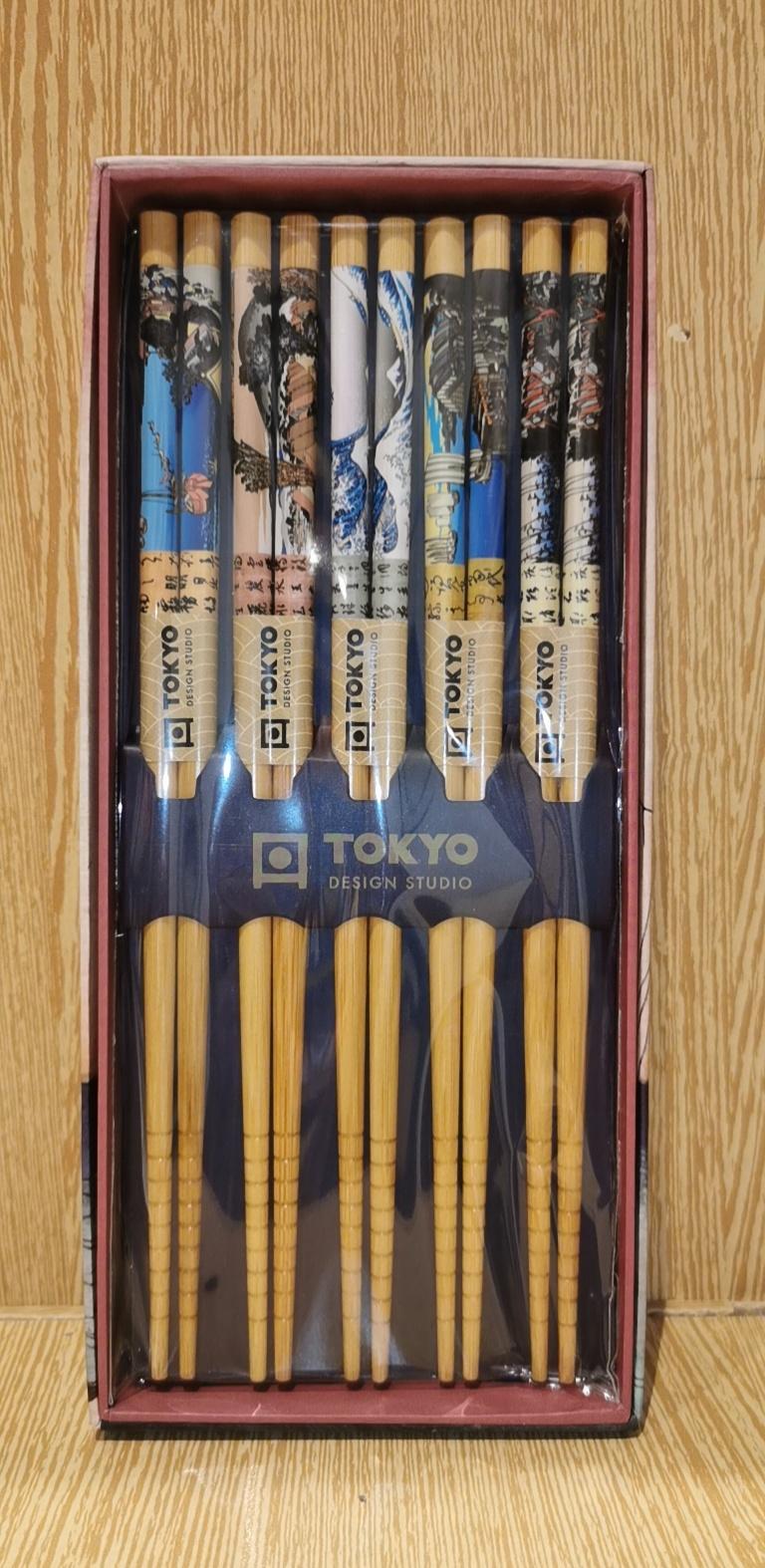 Set of 5 Pairs of Japanese Print Chopsticks - Tokyo Design Studio