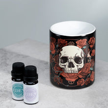Load image into Gallery viewer, Oil burner - skull &amp; roses
