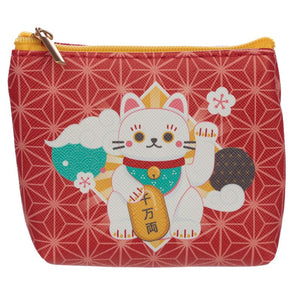 Lucky cat PVC coin purse/lucky cat - red or black