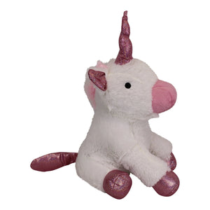 Plush unicorn door stopper - pink and white