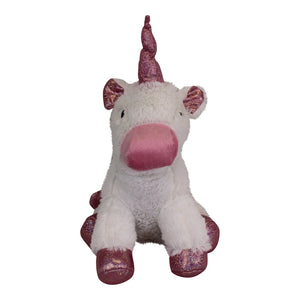 Plush unicorn door stopper - pink and white