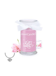 JewelCandle Iced Blossom - Scented Candle with Silver Surprise Jewel (Necklace)