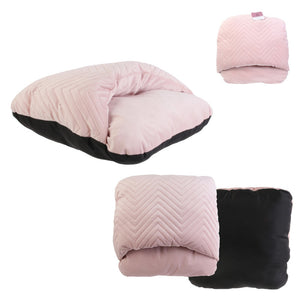 Double velvet slipper - pink and black, one size