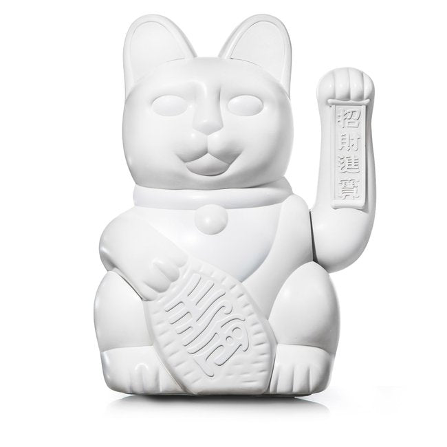 Maneki Neko lucky cat - White, H 30 cm
