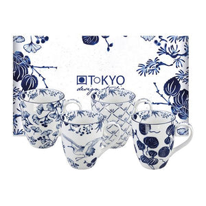 Set of 4 Flora Japonica Mugs - Tokyo Design Studio