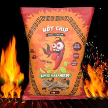 Load image into Gallery viewer, Crackers salés et épicés HOT CHIP chilli strips - Limed Habaneros 80G
