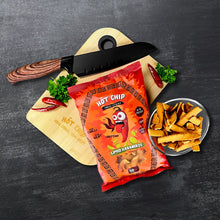 Load image into Gallery viewer, Crackers salés et épicés HOT CHIP chilli strips - Limed Habaneros 80G
