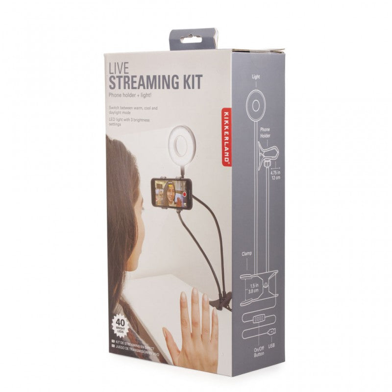 Live Streaming Kit (Clip-on Phone Holder + LED Light)