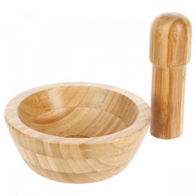 Load image into Gallery viewer, Bamboo mortar and pestle
