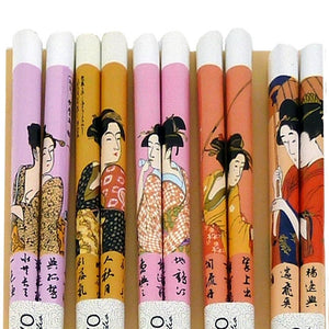 Box of 5 Pairs of White Geisha Chopsticks - Tokyo Design Studio