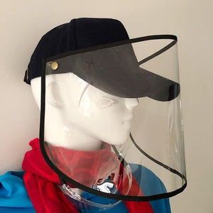 Cap with transparent protective visor