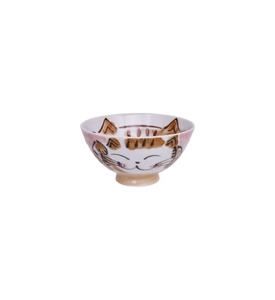 Kawaii porcelain rice bowl - Fuku cat