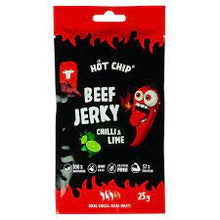 Load image into Gallery viewer, Boeuf séché HÔT CHIP Beef Jerky - chili &amp; lime 25G
