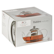 Load image into Gallery viewer, Glass and stainless steel teapot 85cL - Transparent
