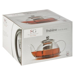 Glass and stainless steel teapot 85cL - Transparent